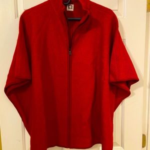 Anne Klein Red wool poncho fit jacket